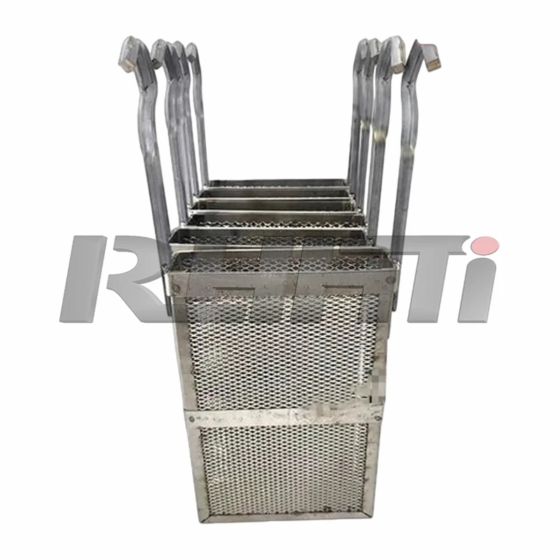 Custom grooved rectangular titanium basket 3 Custom grooved rectangular titanium basket 3